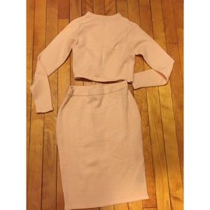 Peach sweater matching two piece from Lulu's!