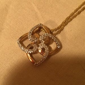 Diamond & 10k Gold 4 heart necklace. CLEARANCE