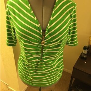Very cute S/S Kelly green stripe polo