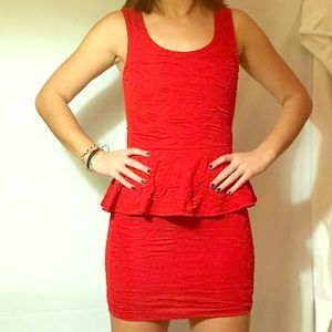 Red Peplum Dress