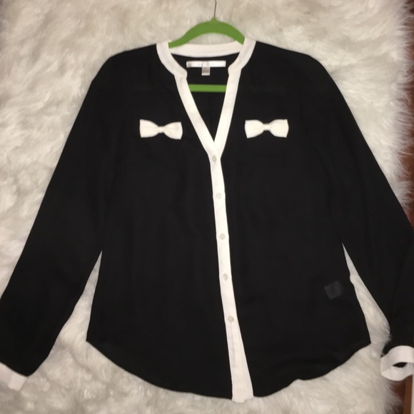 Button up bow shirt