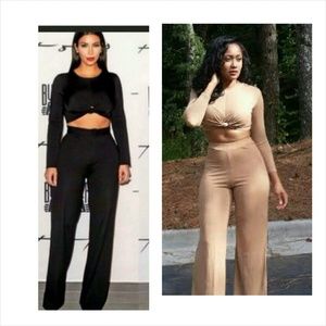 2pc high waist pants set