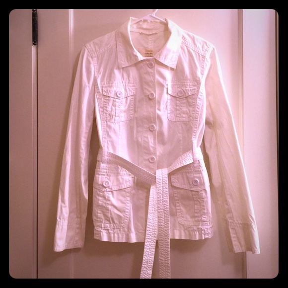 J Crew white twill chino jacket
