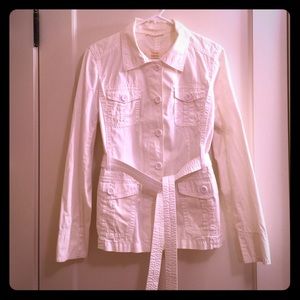 J Crew white twill chino jacket