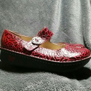Alegria red Mary Jane style shoes