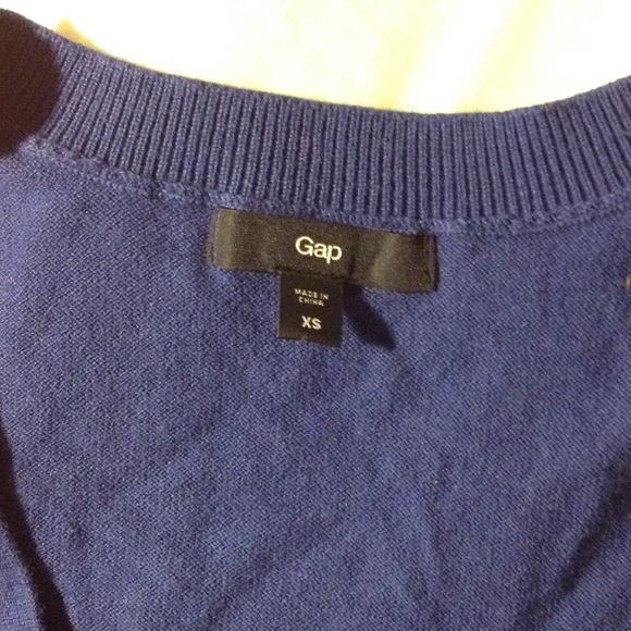 WORN ONCE GAP cobalt cotton/silk Henley sweater xs - Picture 2 of 4