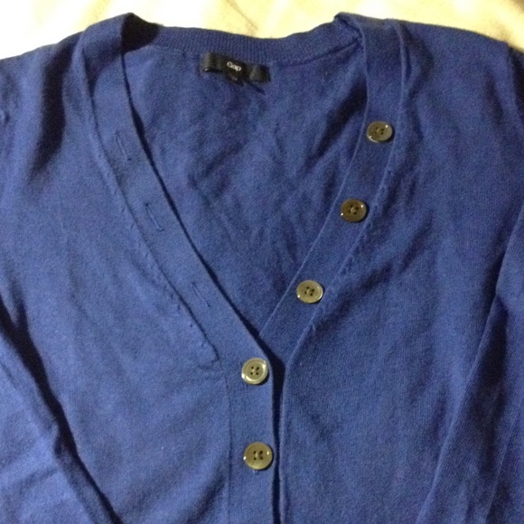 WORN ONCE GAP cobalt cotton/silk Henley sweater xs - Picture 4 of 4