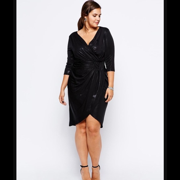 black wrap dress size 20