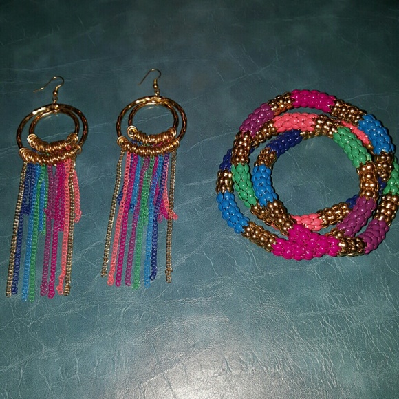 Earrings and bracelet