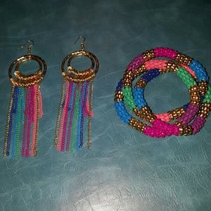 Earrings and bracelet