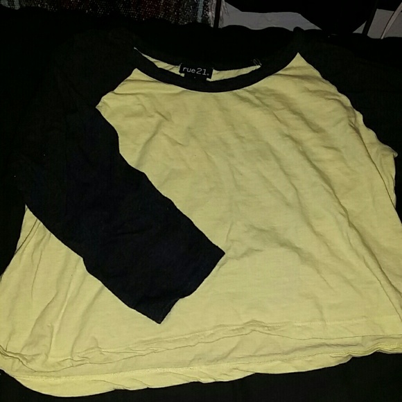 Neon crop top baseball T