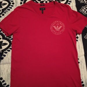 Armani Jeans red v neck t-shirt