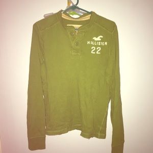 Long Sleeve Green Hollister Shirt