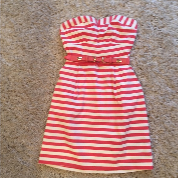Strapless strip dress