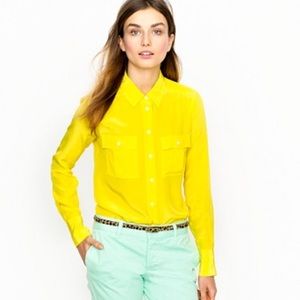 J Crew Blythe blouse in neon silk