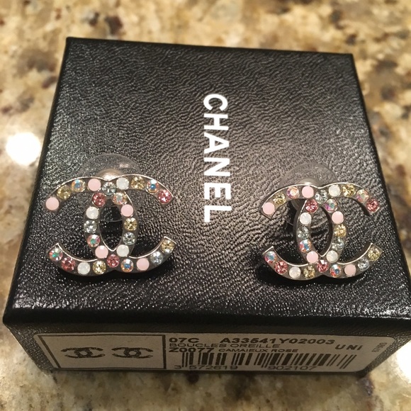 🎉SOLD🎉AUTHENTIC CHANEL CC MULTICOLORED PIERCED