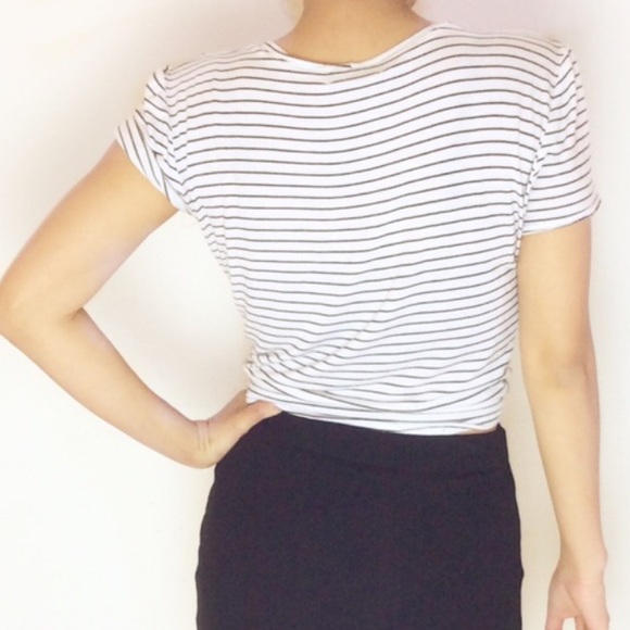 ATID BLACK + WHITE STRIPE TEE - Picture 3 of 4