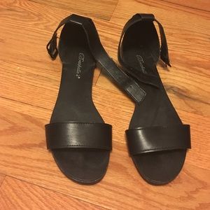 Black one strap sandals