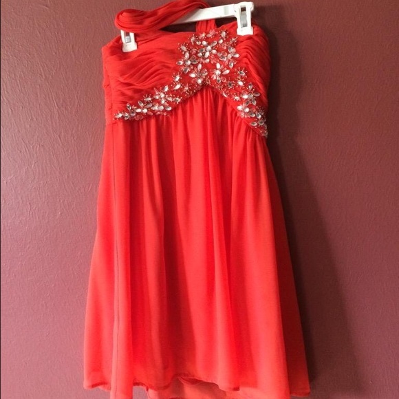 Short orange homecoming dress