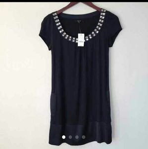 Express black embellished dress