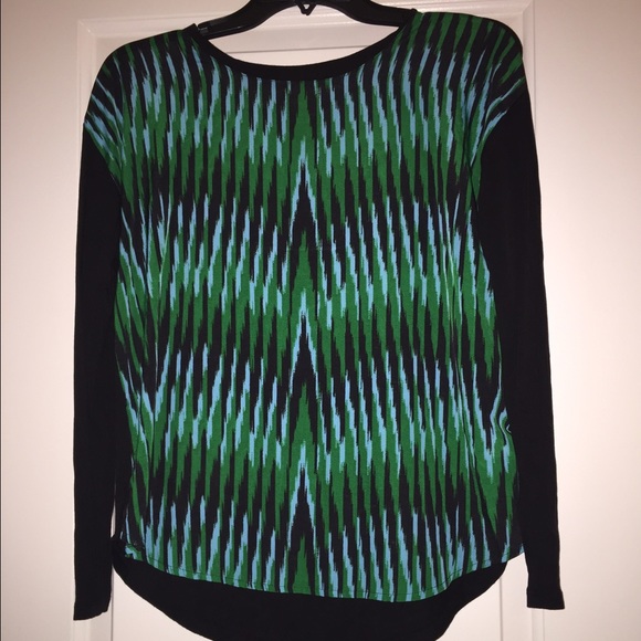 Michael Kors Long Sleeve Ikat Printed Top