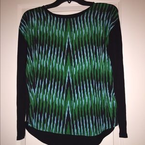 Michael Kors Long Sleeve Ikat Printed Top