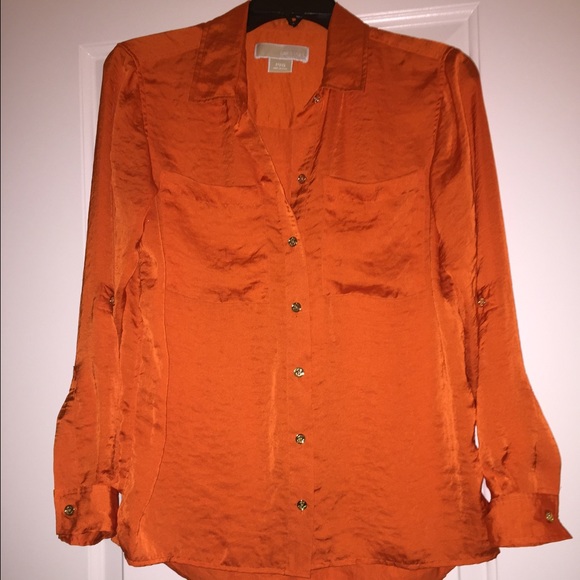 Michael Kors Long Sleeve Button Down Top
