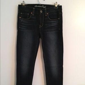AE dark wash skinny jeans