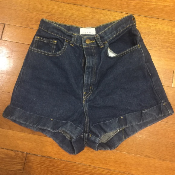 American apparel denim jean shorts high waisted