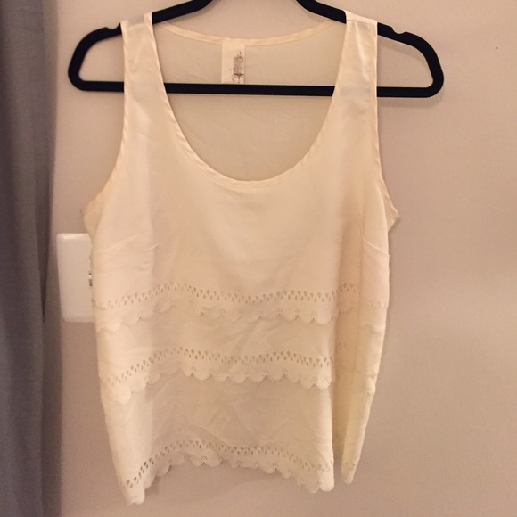 White tank top with lace detail