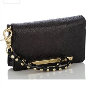 BRAHMIN Black Nepal Leather Wristlet/iPhone Case