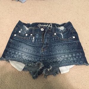 High waisted denim shorts