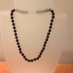 New Handknotted Onyx Necklace w/ 14k Clasp