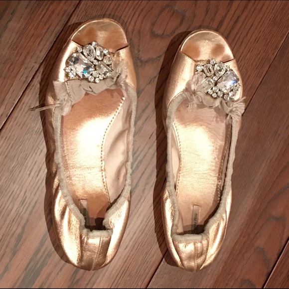 miu miu embellished flats