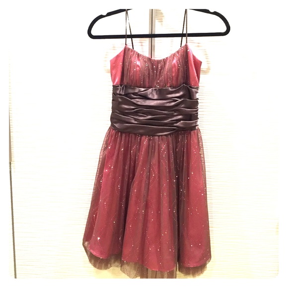 Pink/Brown Short Formal Dress - Picture 1 of 4