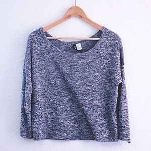 H&M knitted boatneck crop top summer sweater