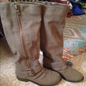 Taupe knee high boots