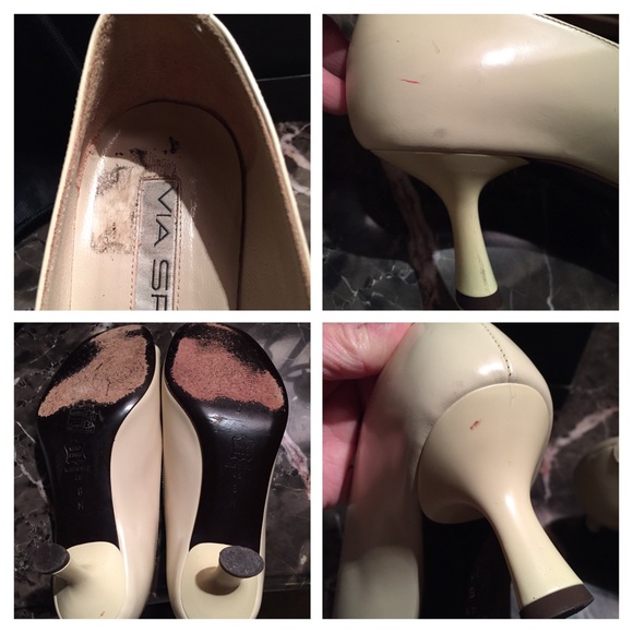 Via Spiga peep toe heels, buff, EXCELLENT - Picture 4 of 4