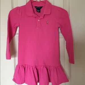 Ralph Lauren Polo ruffle long sleeve t-shirt dress