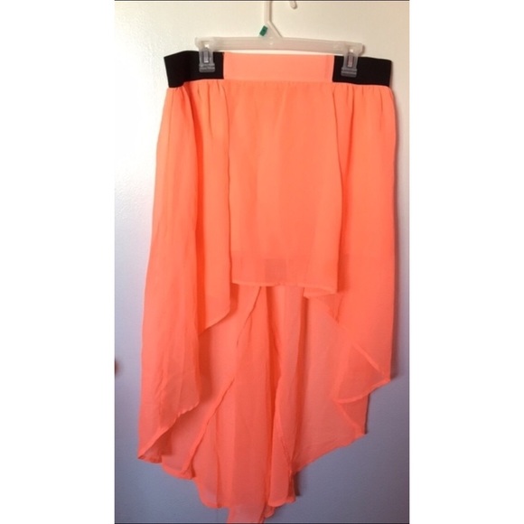 high low sunset orange skirt