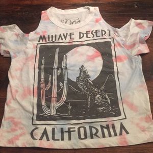 Mojave desert open shoulder tee/ cutoff