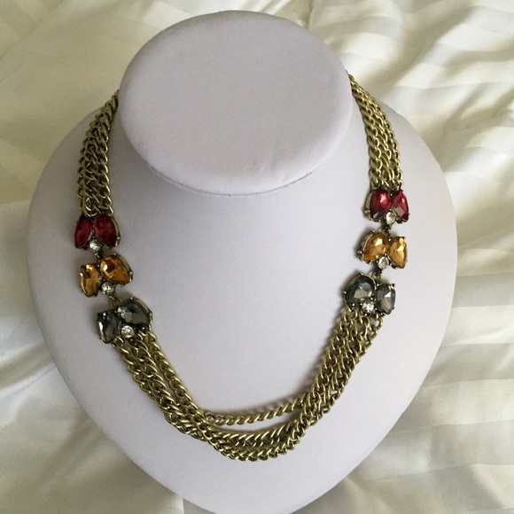 Antique gold necklace w/ sparkle detail - Picture 1 of 4