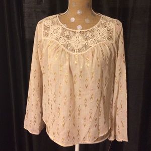 Lace and gold design top