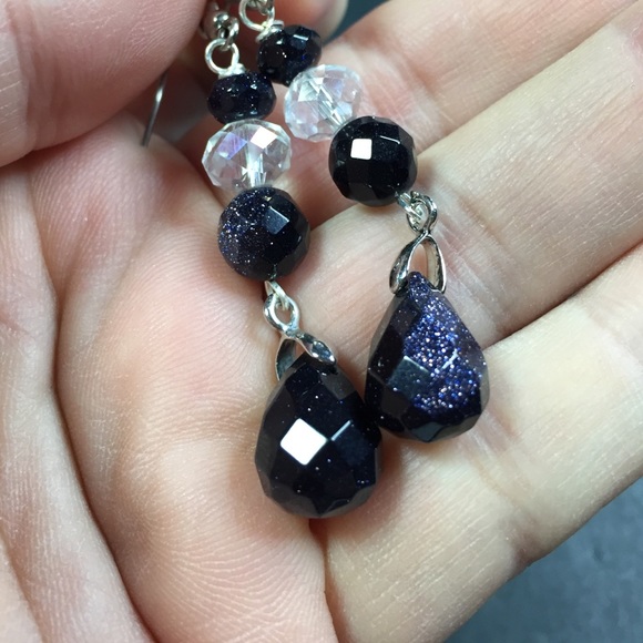 CH37 Blue Sandstone & Austrian crystals set - Picture 2 of 4