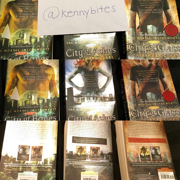 Books 1, 2, and 3 of the Mortal Instruments Series
