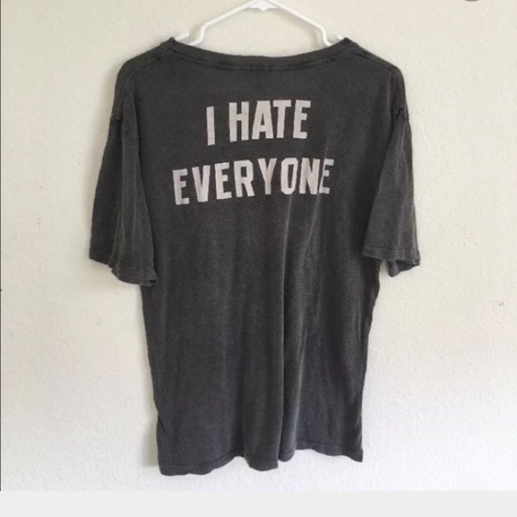 SOLD Grey speckled I Hate Everyone long tee - Picture 3 of 3