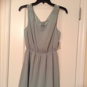 Light teal Charlotte Russe key hole mini dress