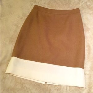 J. Crew pencil skirt colorblock camel cream size 0