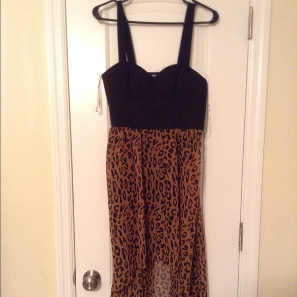 Hi lo leopard print dress