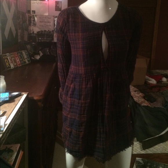 Free People rustic plaid dress